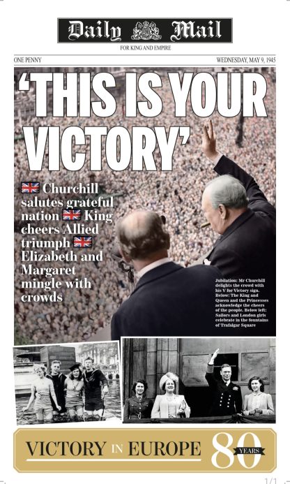 Free* Daily Mail VE Day 80 tea towel